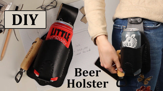 DIY Leather Beer Holster - Free PDF Pattern & Video