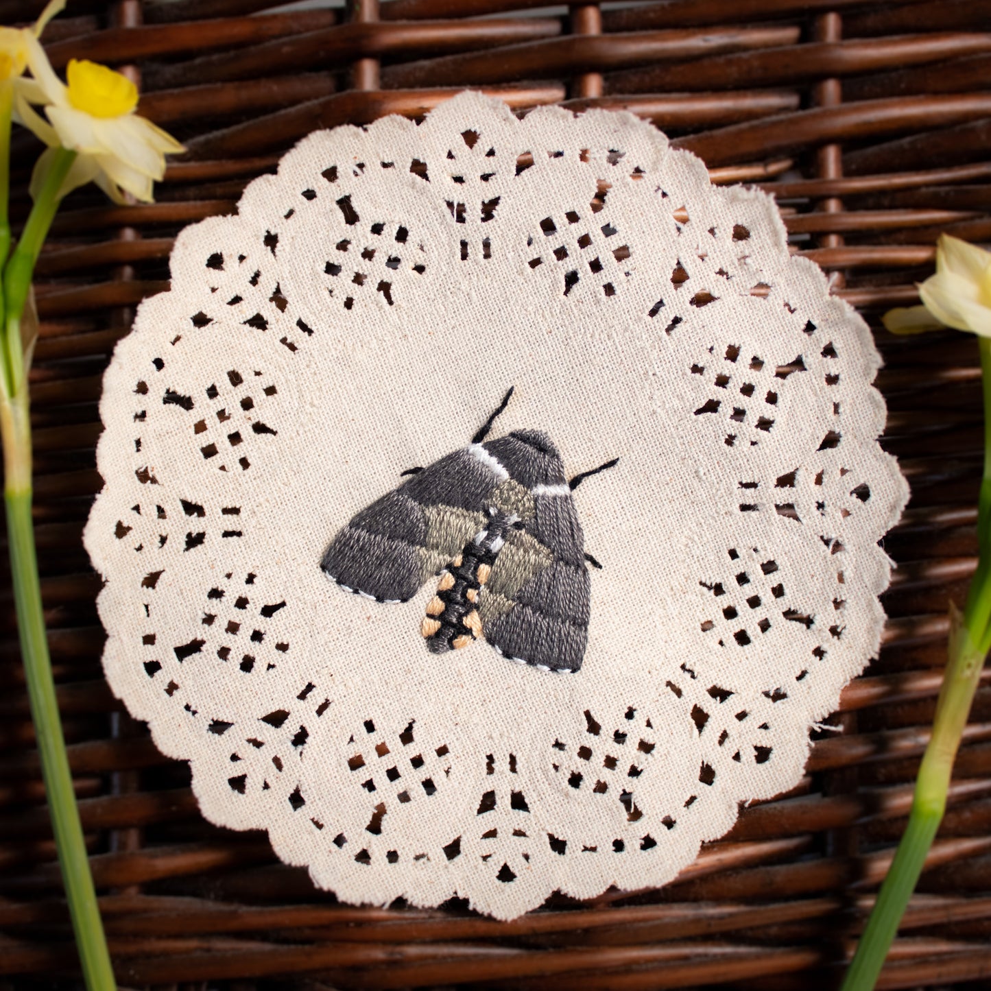 Carolina Sphinx Embroidered Moth