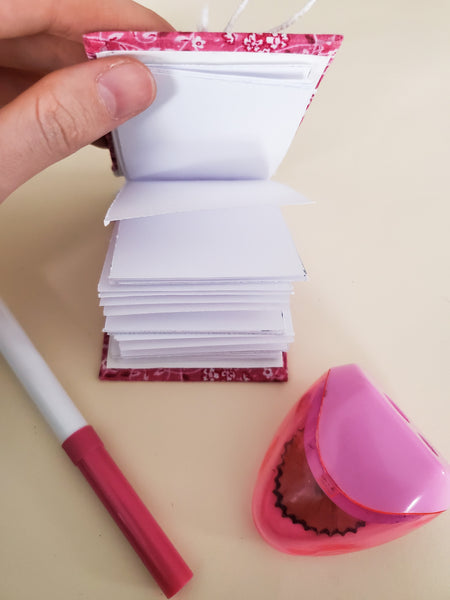 Mini Pink & White Notebook