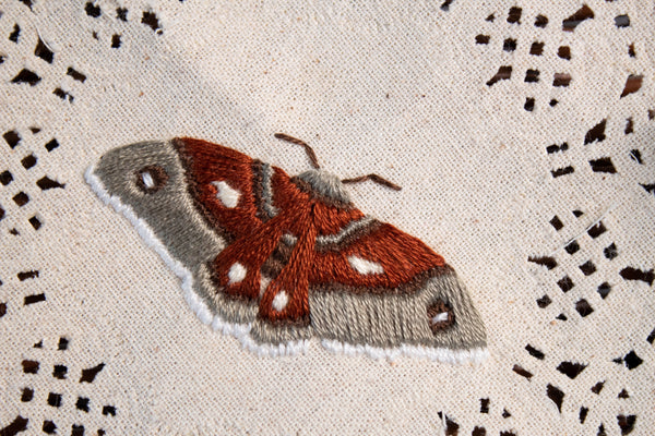 Columbia Silk moth Embroidered